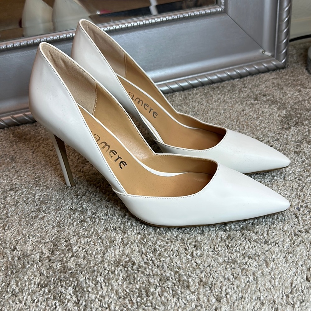 Castamere White Pointy Stiletto Heels Size 10